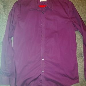 Large, purple, long sleeve, button down shirt